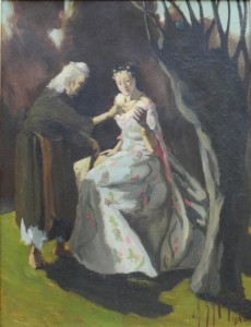 Painting by the artist Charles Sahuguet: In the Lines of the Hand - 1945