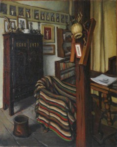 Painting by the artist Charles Sahuguet: Interior - 1969