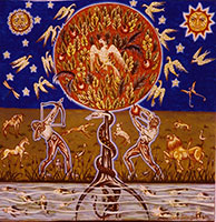 Tableau de l'artiste peintre Charles Sahuguet : L'Arbre - 1980