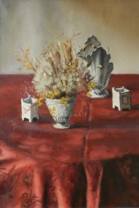 Painting by the artist Charles Sahuguet: The Dried Bouquet - 1970