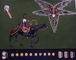 Tableau de l'artiste peintre Charles Sahuguet : Le troisième sceau - 1979 - 1980