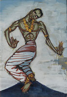 Tableau de l'artiste peintre Charles Sahuguet : Danseur hindou 1959