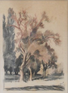 Painting by the artist Charles Sahuguet: The Walnut Tree - 1940